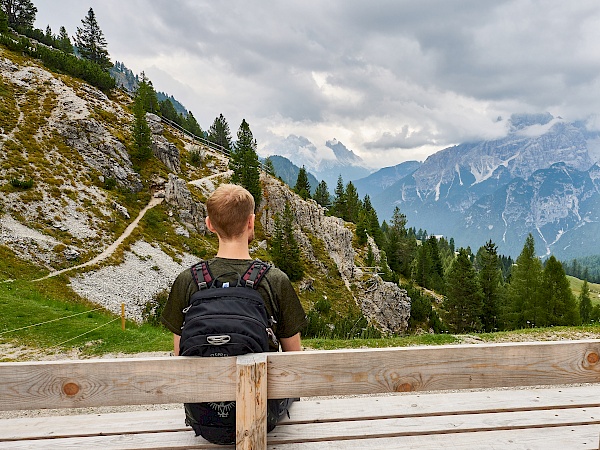 Aussicht an der Dürrensteinhütte (Vallandro-Hütte)