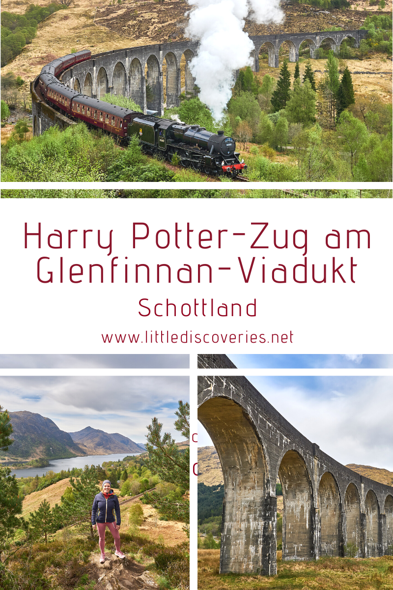 Harry-Potter-Zug über dem Glenfinnan-Viadukt in Schottland
