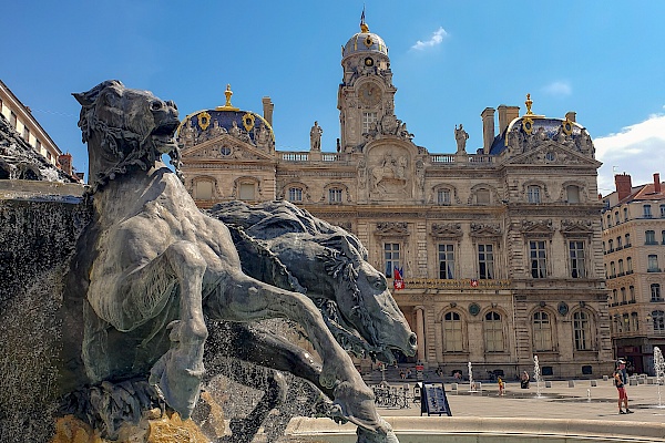 Springbrunnen Fontaine Bartholdi in Lyon (Frankreich)