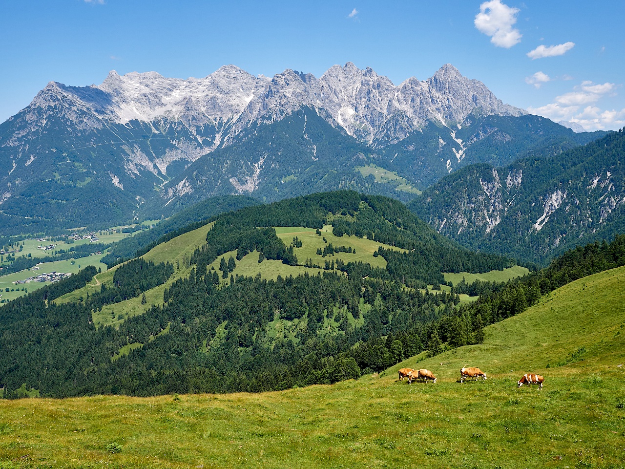 Aussicht auf dem Weg zum Jakobskreuz im Pillerseetal