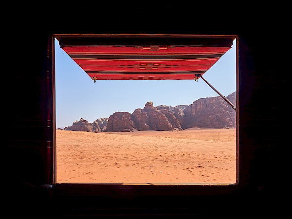 Wüstencamp im Wadi Rum in Jordanien