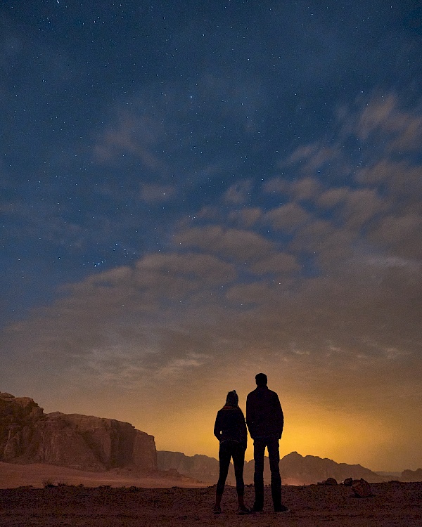 Sternenbeobachtung im Wadi Rum in Jordanien