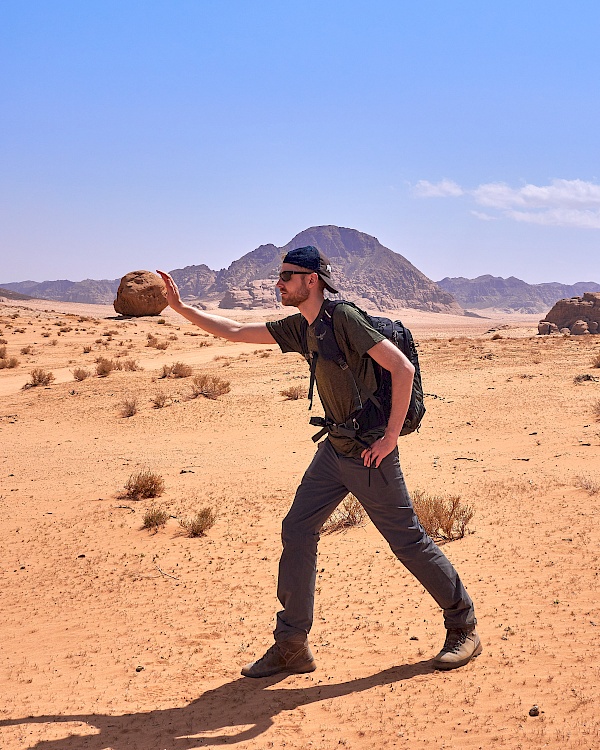 Felsen im Wadi Rum in Jordanien