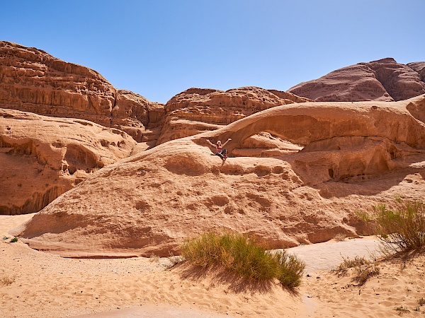 Schöner Fels im Wadi Rum in Jordanien