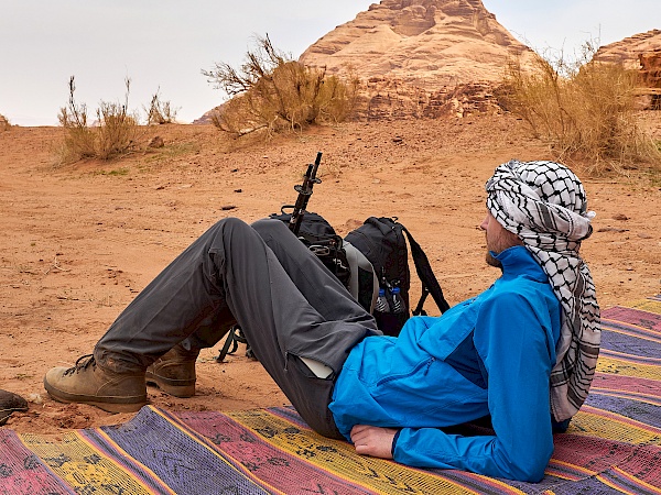 Picknick in der Wüste in Jordanien