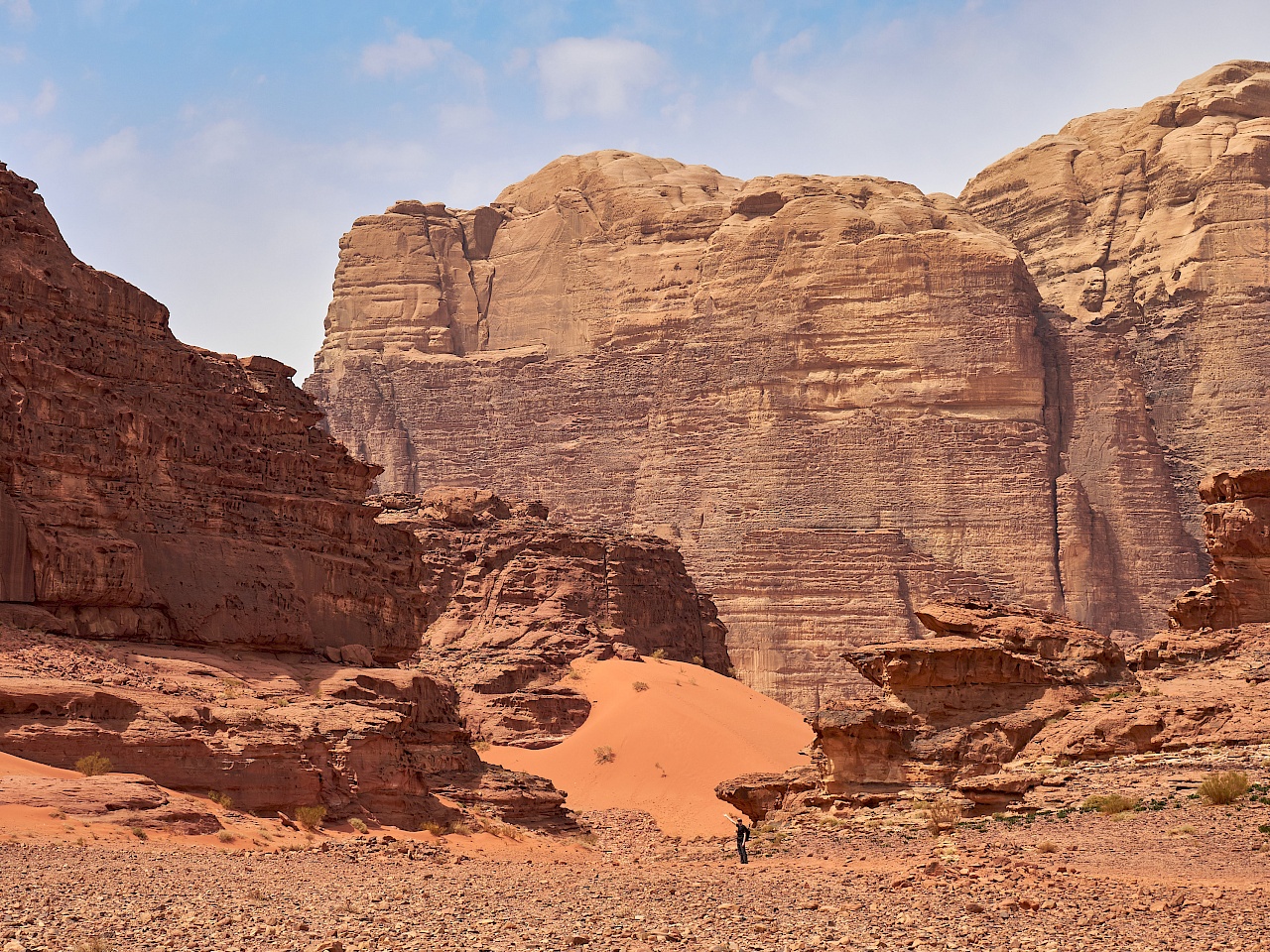 Rote Düne im Wadi Rum in Jordanien